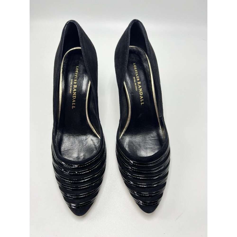 New! Loeffler Randall Black leather suede heel - Picture 2 of 7
